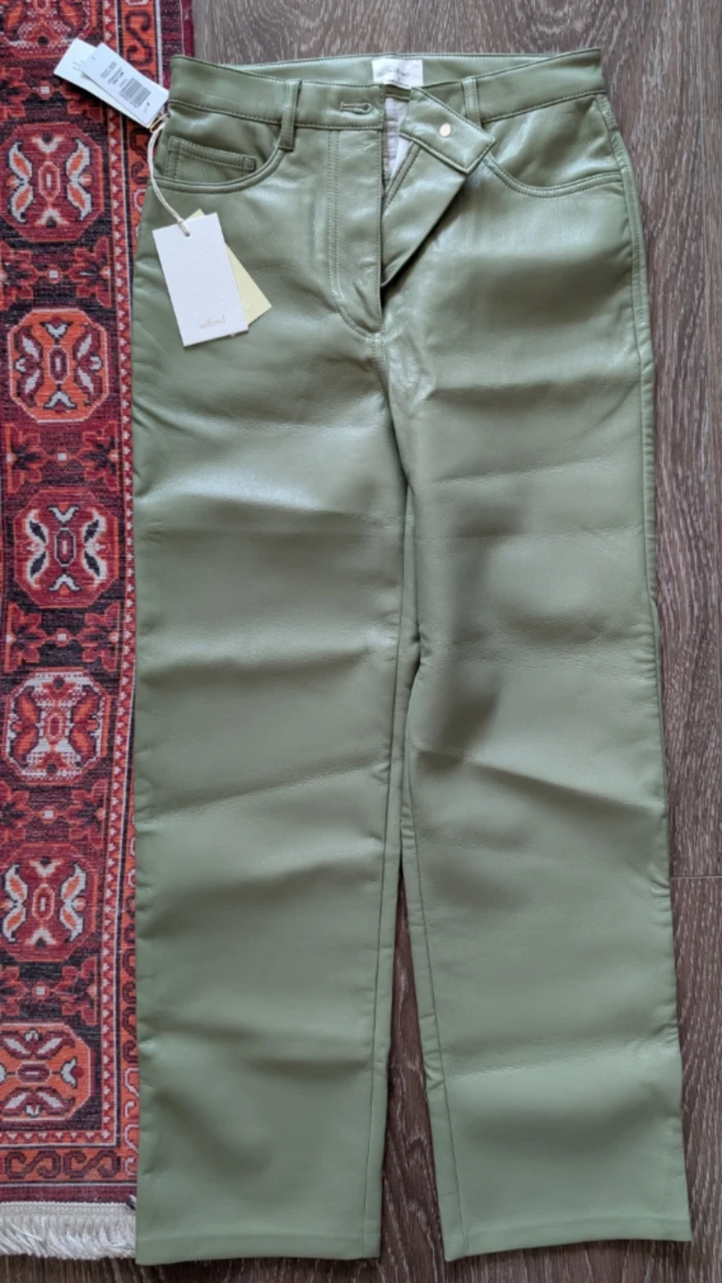 Wilfred Green Faux Leather Cropped Pants Size 2 - photo 2