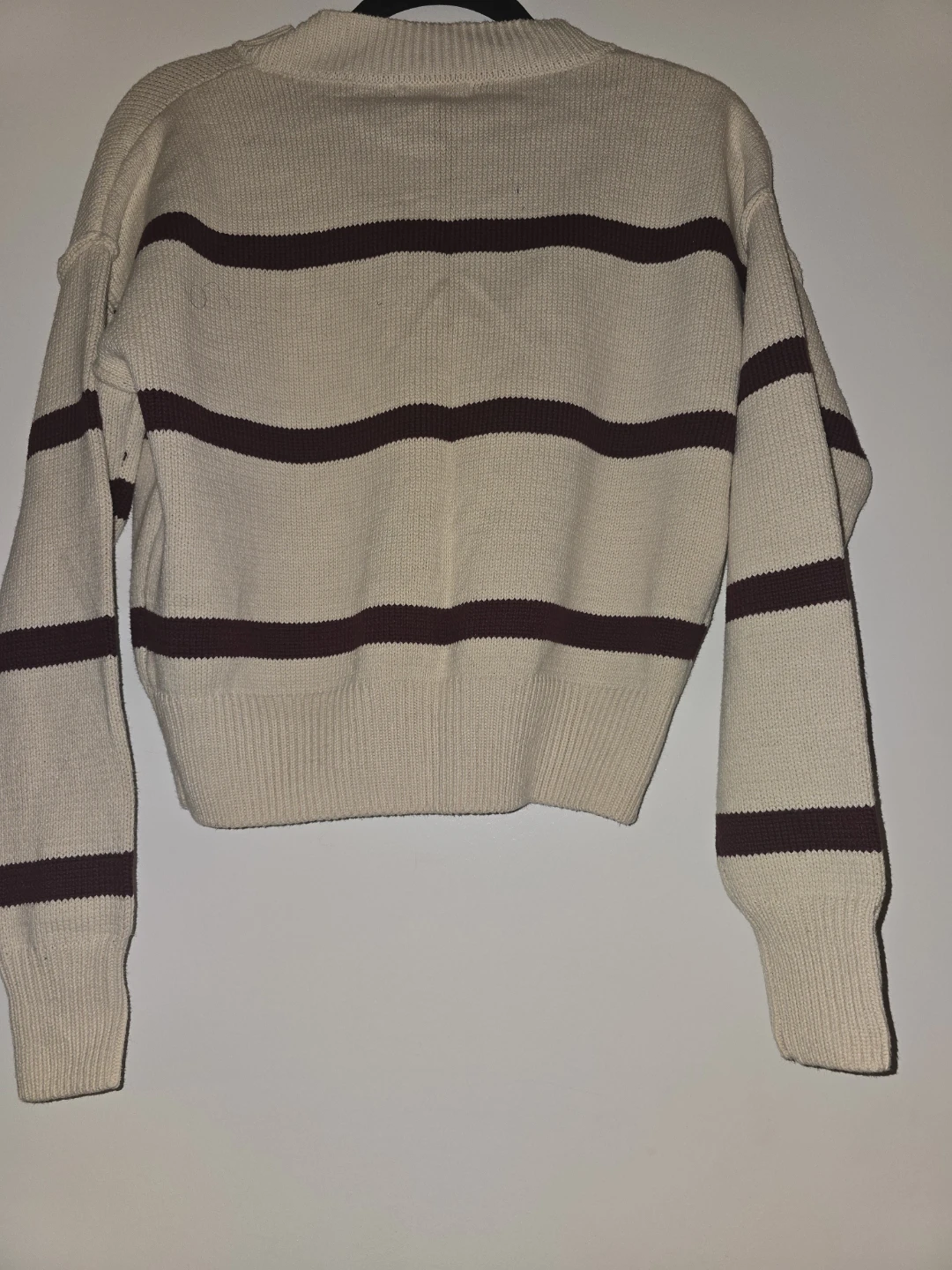 Sincerely Jules Striped Sweater & Pants Set Cream/Burgundy - photo 2