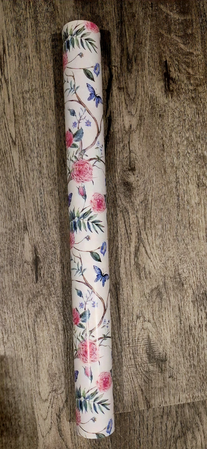 Floral Butterfly Wrapping Paper Roll 17"×32.8ft - photo 3