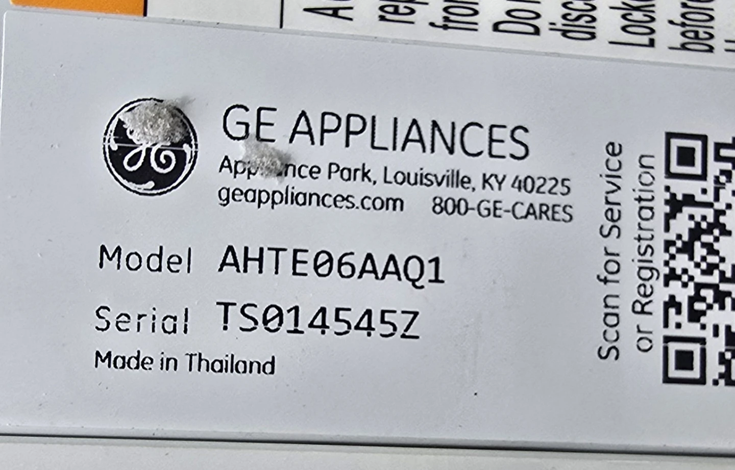 GE Appliances Window Air Conditioner AHTE06AAQ1 - photo 2
