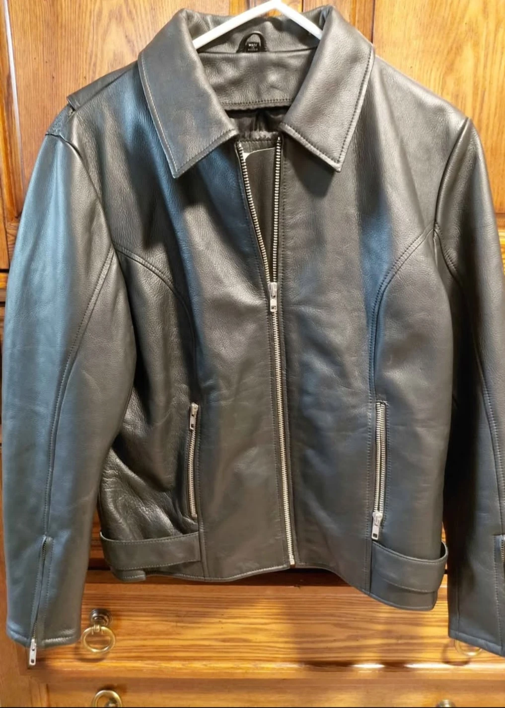 Joe Rocket Black Leather Motorcycle Jacket Size L