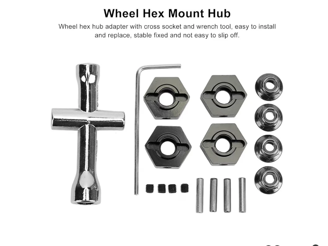 Wheel Hex Hub, Aluminum Alloy 14mm Universal Wheel Hex Adapter - photo 2