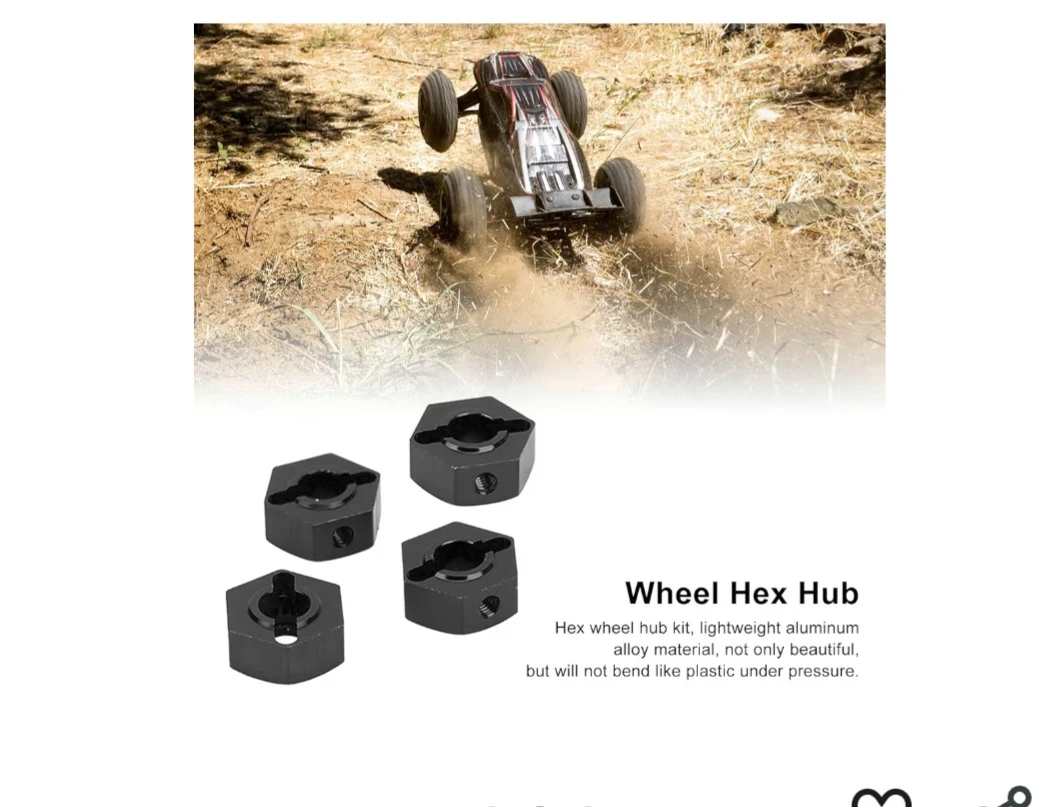 Wheel Hex Hub, Aluminum Alloy 14mm Universal Wheel Hex Adapter - photo 3