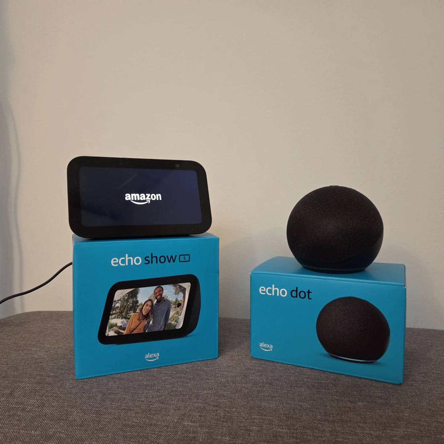 Amazon Echo Show 5 + Echo Dot Alexa Smart Speakers
