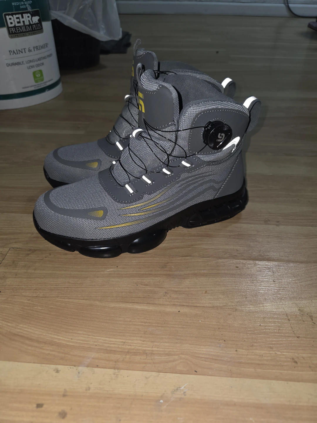 Gray "G" Logo Lace-Up Boots
