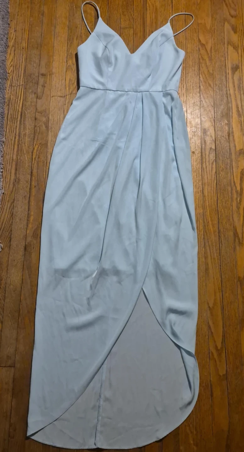Xscape Light Blue Spaghetti Strap Maxi Dress Size 4