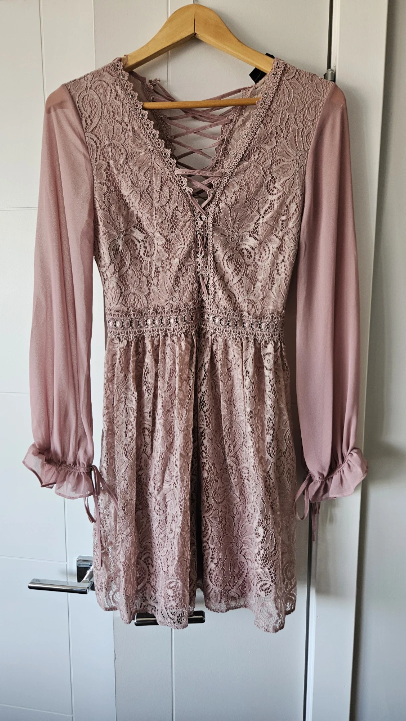 Topshop Pink Lace Corset Mini Dress