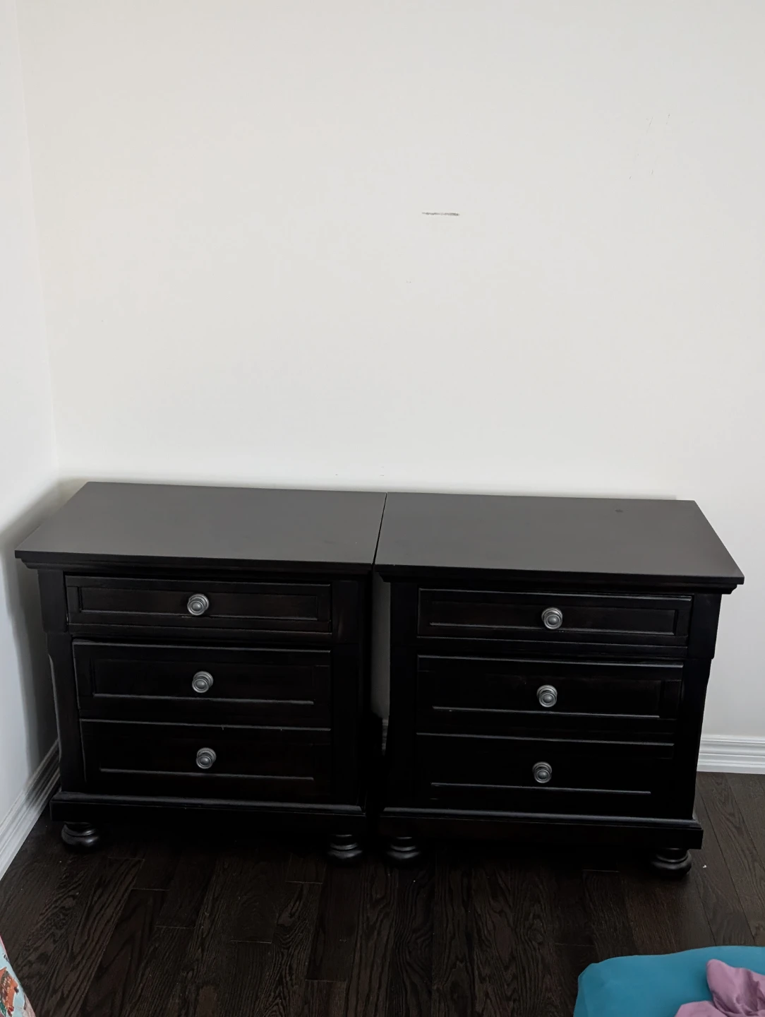 Pair of Black Nightstands