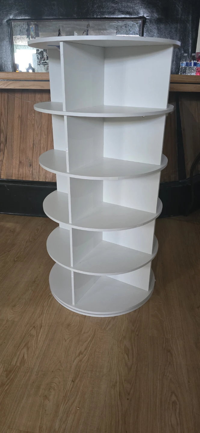 White Rotating Display Shelf