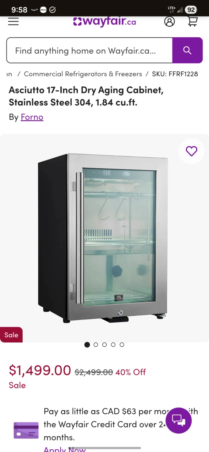 Forno Asciutto 17-Inch Dry Aging Cabinet