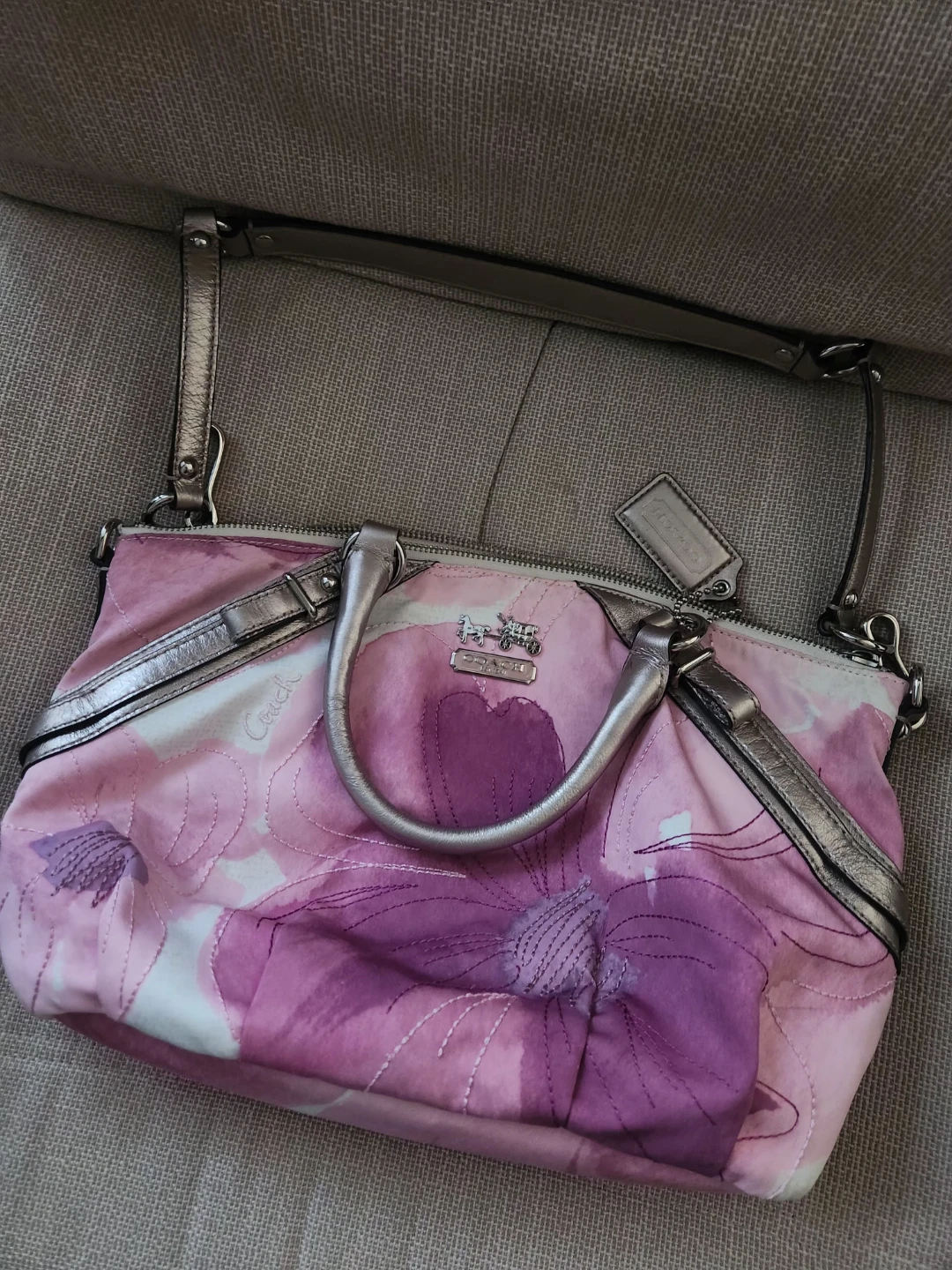 Coach Floral Satchel Handbag - photo 4