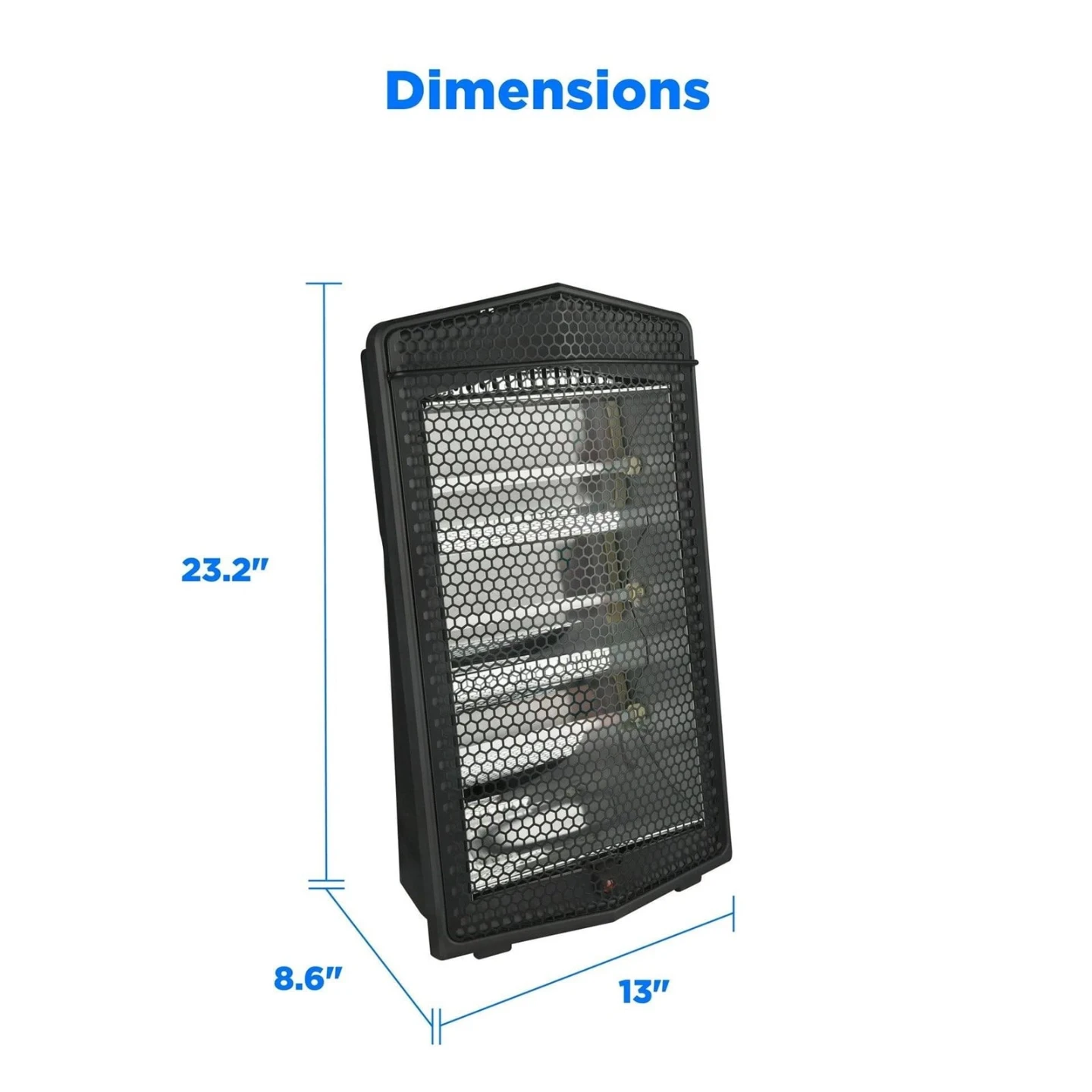 Black Electric Heater with Adjustable Thermostat - photo 2