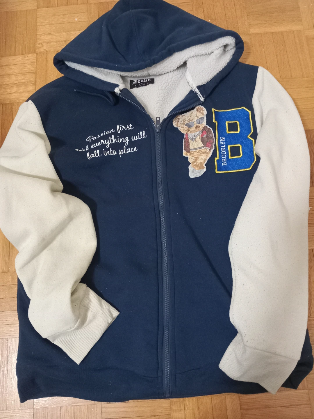 Rise Brooklyn Bear Sherpa Lined Full Zip Hoodie M/M - photo 3