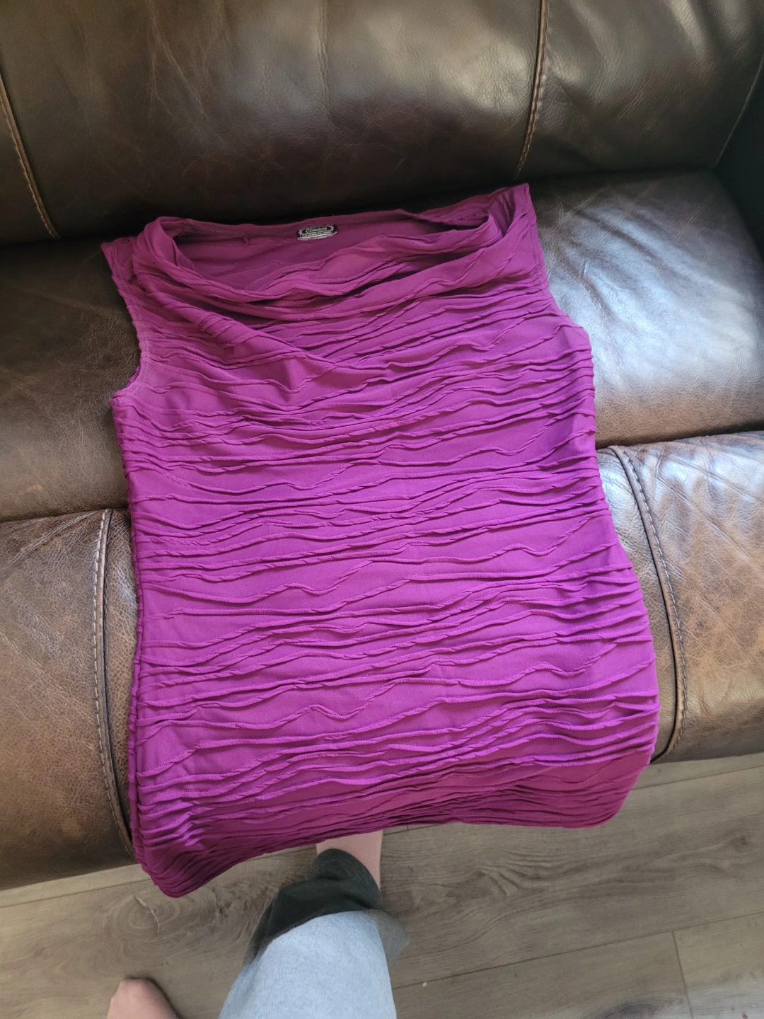 Purple Sleeveless Textured Top