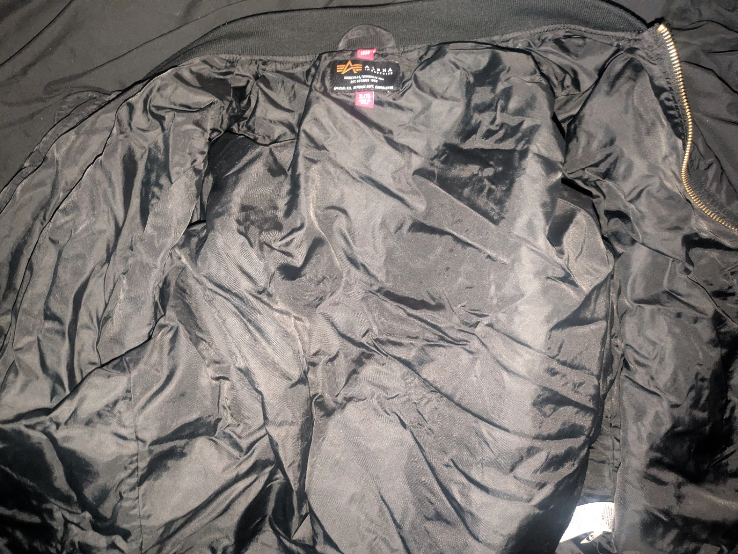 Alpha Industries black NASA Bomber Jacket (XL) - photo 2