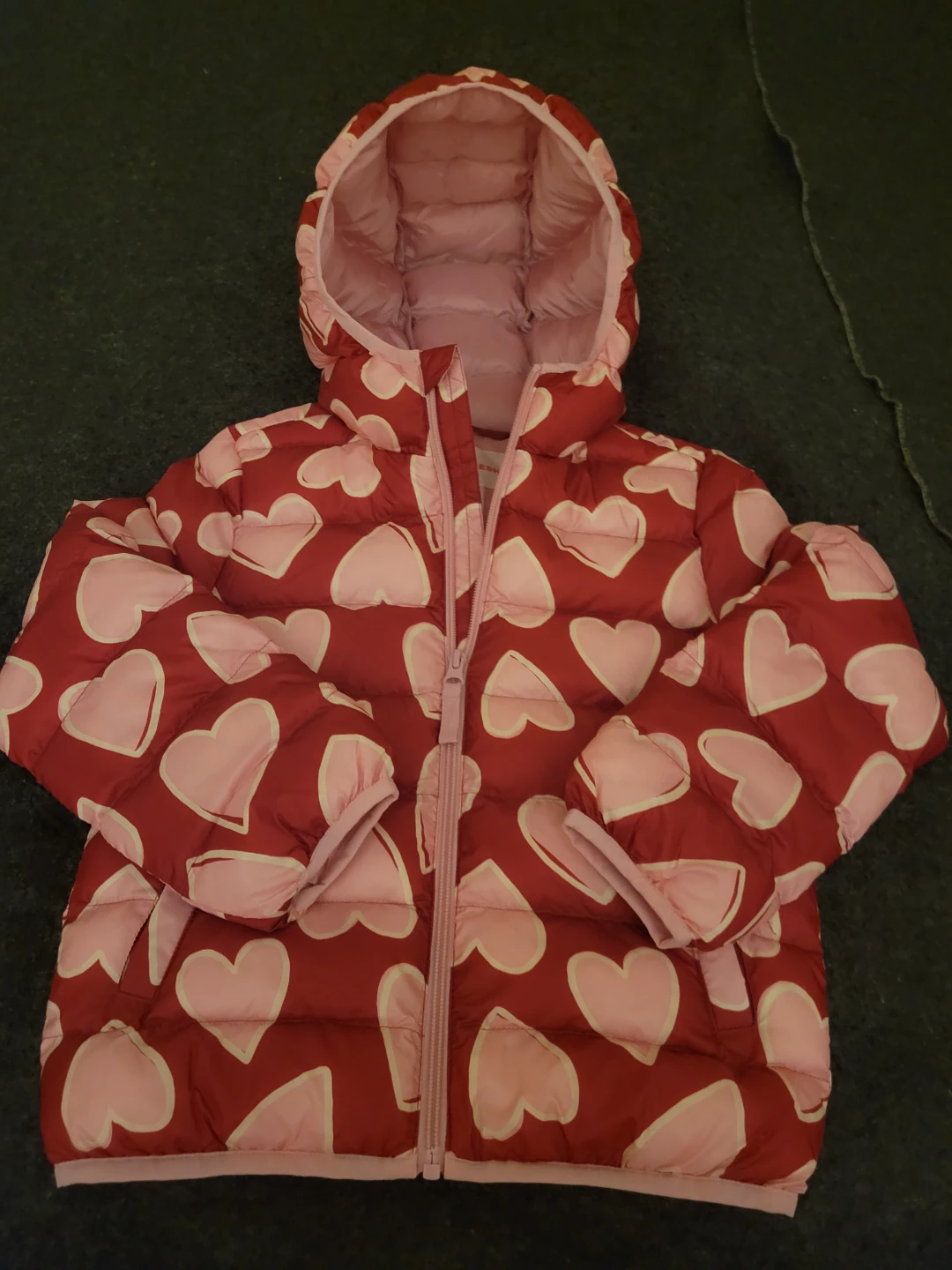 Girls' Puffer Jacket with Hearts