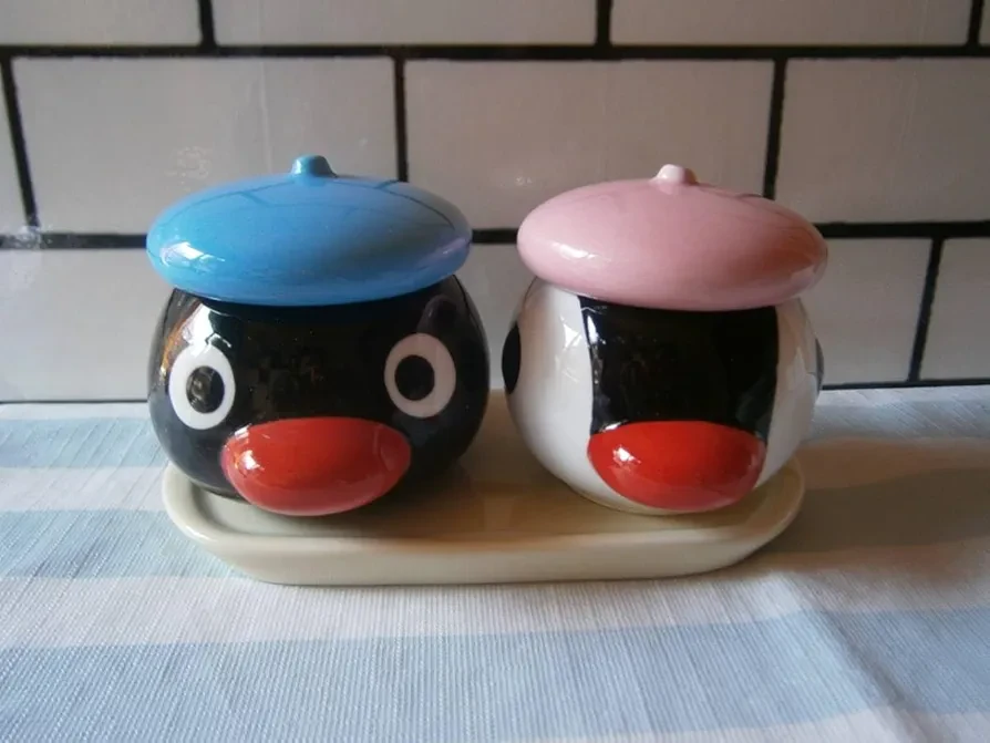 Pingu Pinga ceramic jars with lids and tray - photo 2