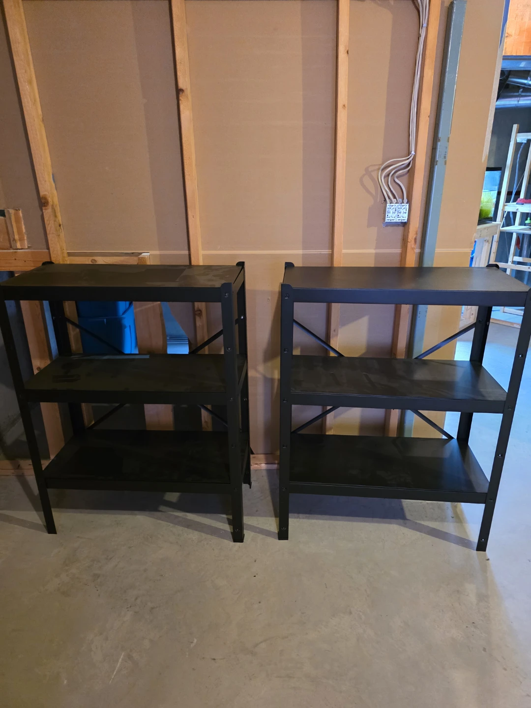 Black 3-Shelf Storage Unit pair - photo 3