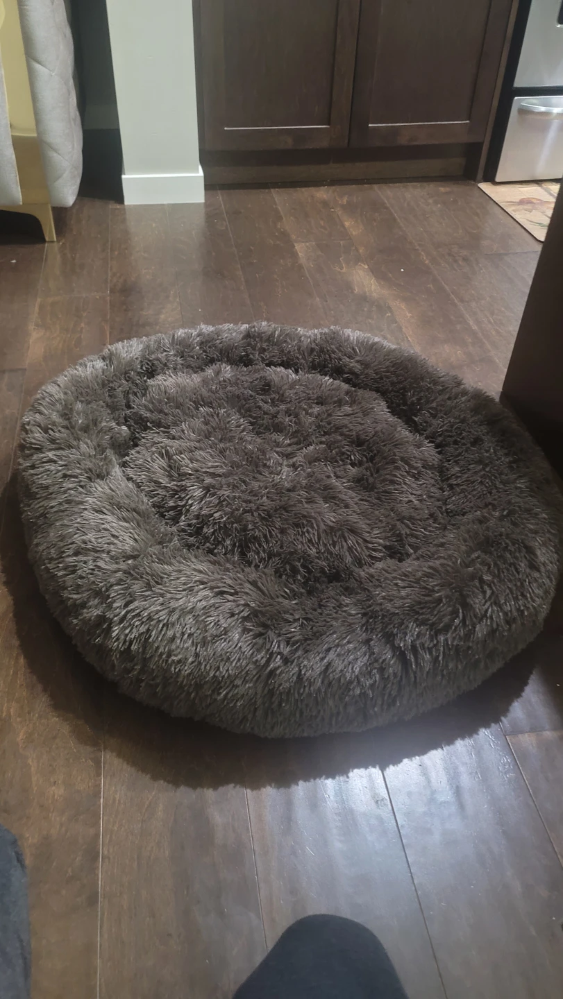 Fluffy Round Dog Bed (new never used)