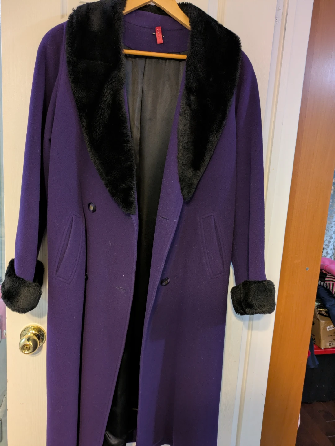 ANNA Collection Coats Purple Cashmere Wool Blend Coat