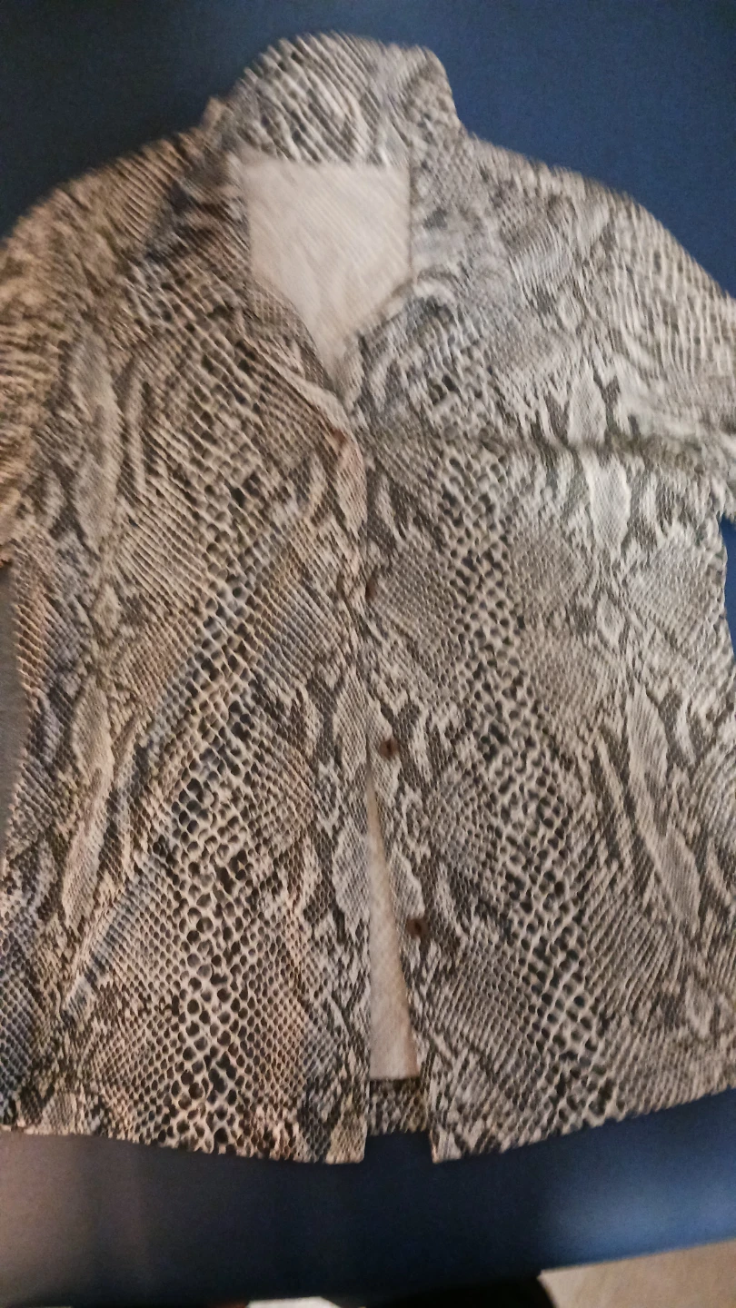 Snake Print Button-Up Shirt