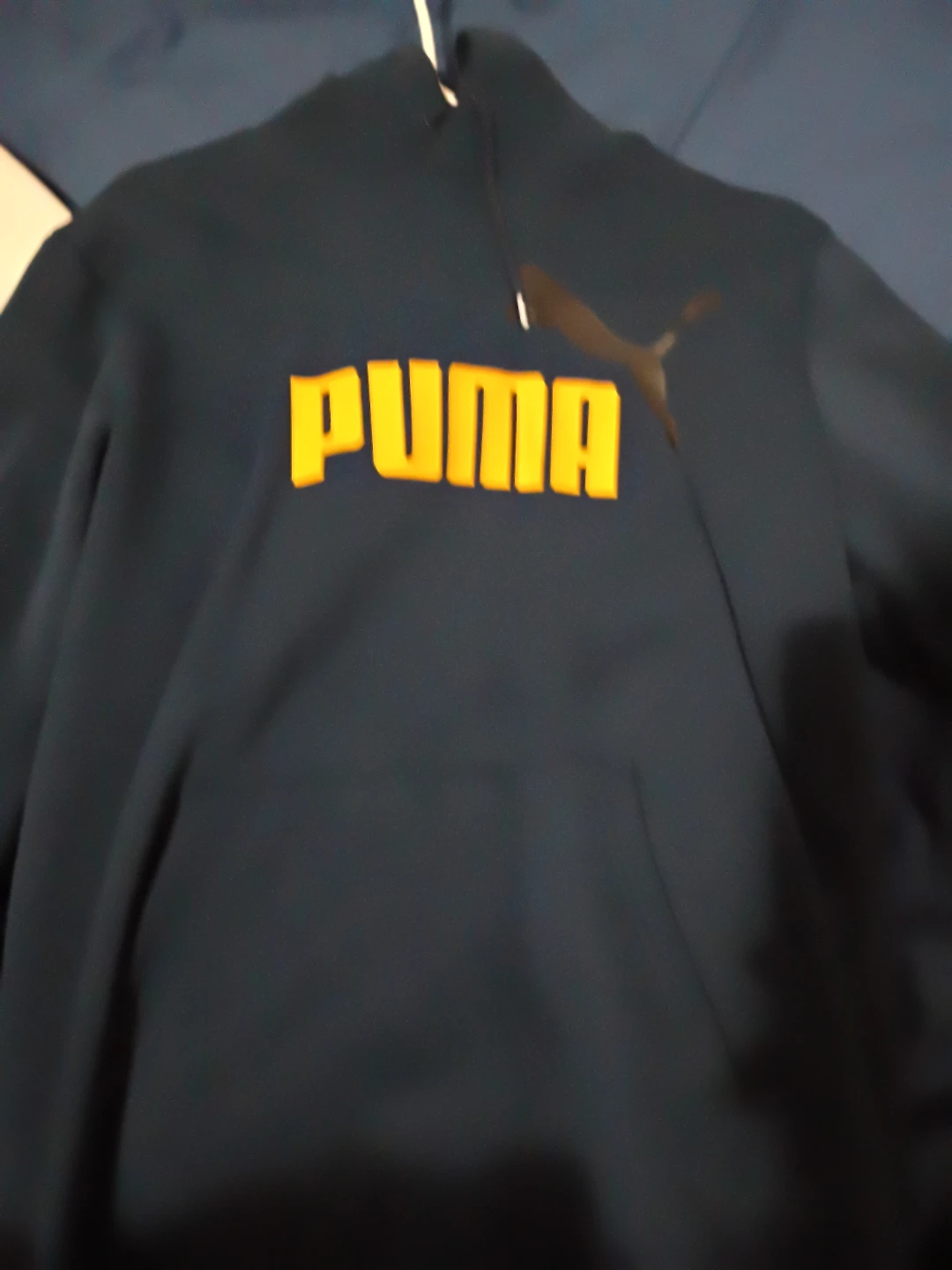Puma Navy Blue Hoodie with Orange Logo - photo 2