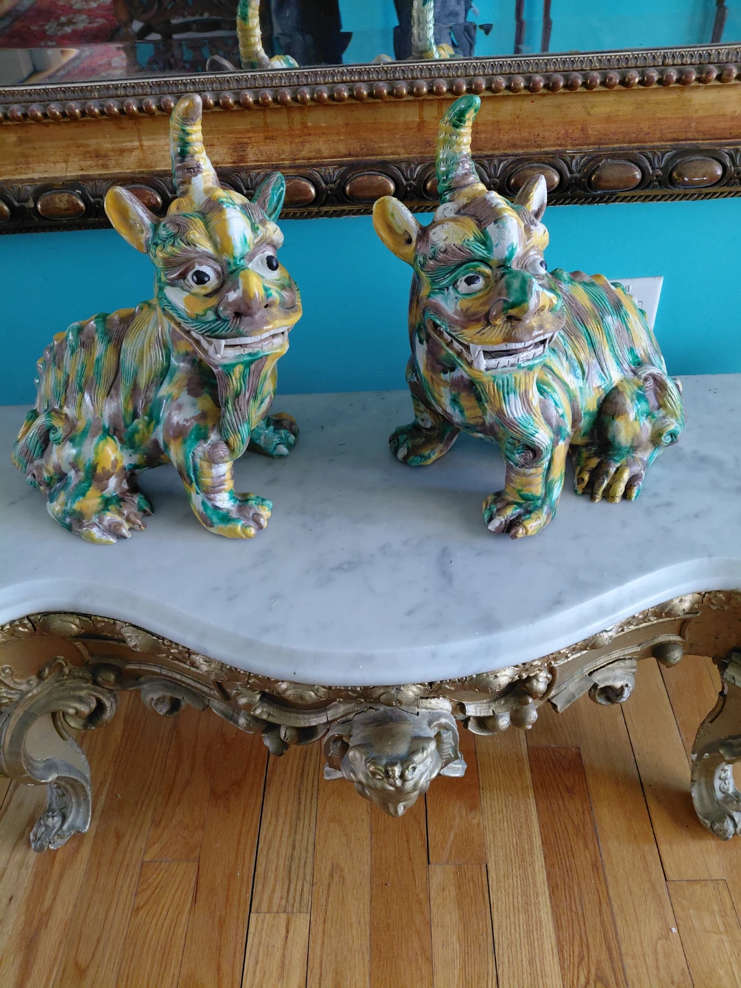 Pair of Ceramic Foo Dog Statues