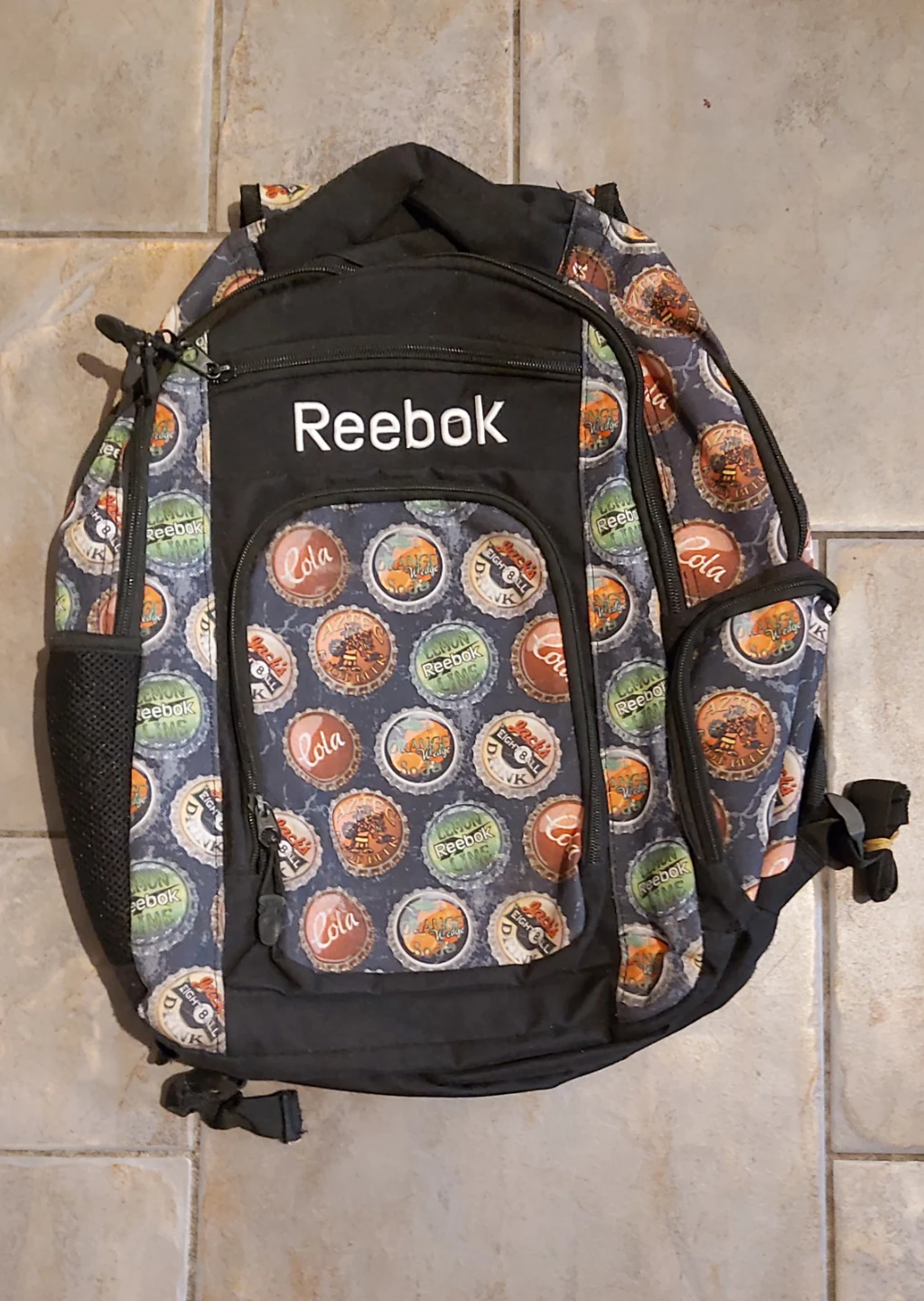 Reebok Backpack with Bottle Cap Design