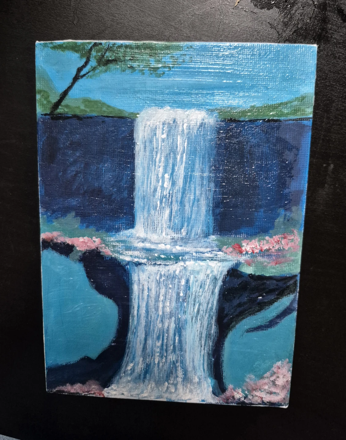 Waterfall Acrylic painting on Canvas