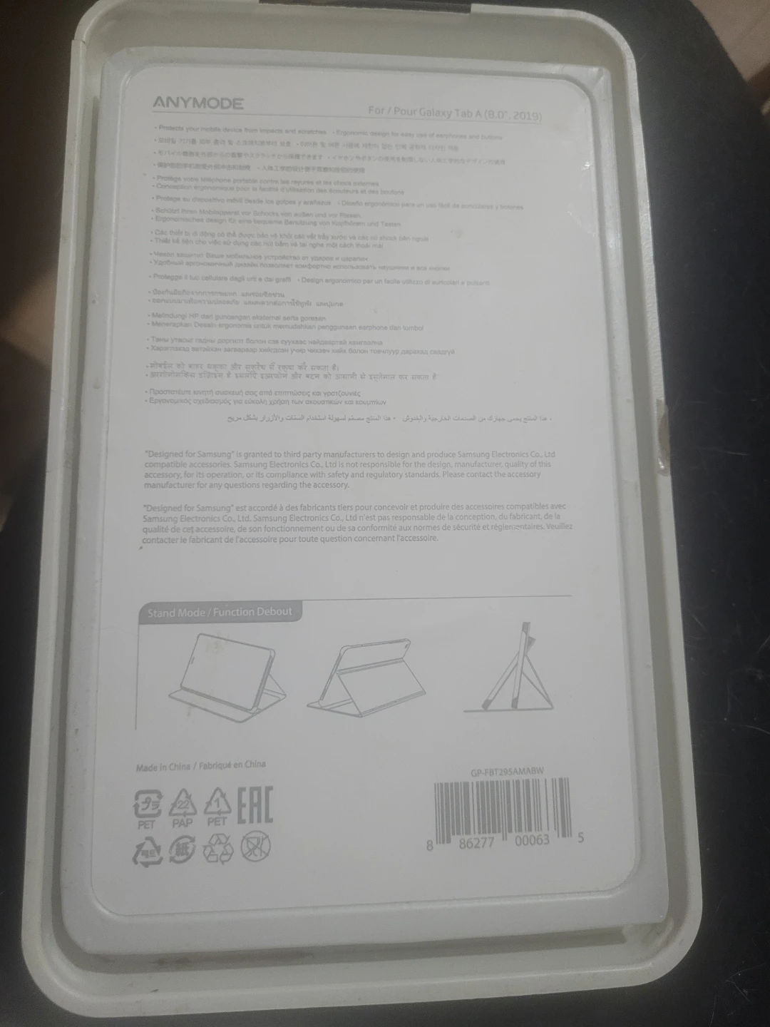 ANYMODE Book Cover for Samsung Galaxy Tab A (8.0", 2019)
