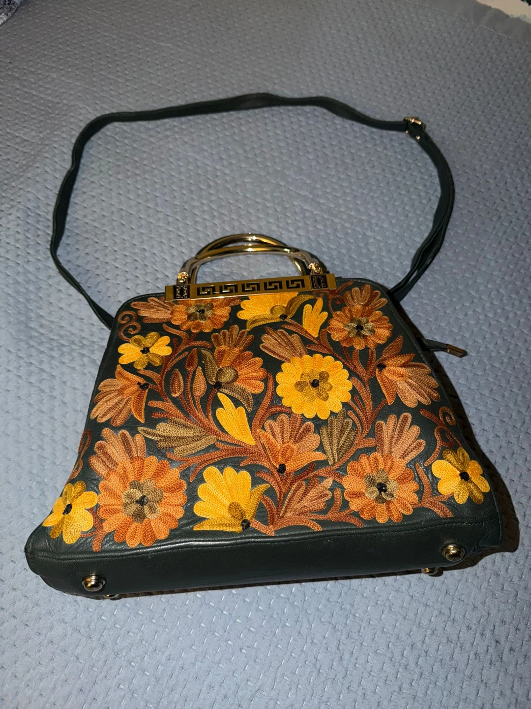 Leather Embroidered  Handbag - photo 3