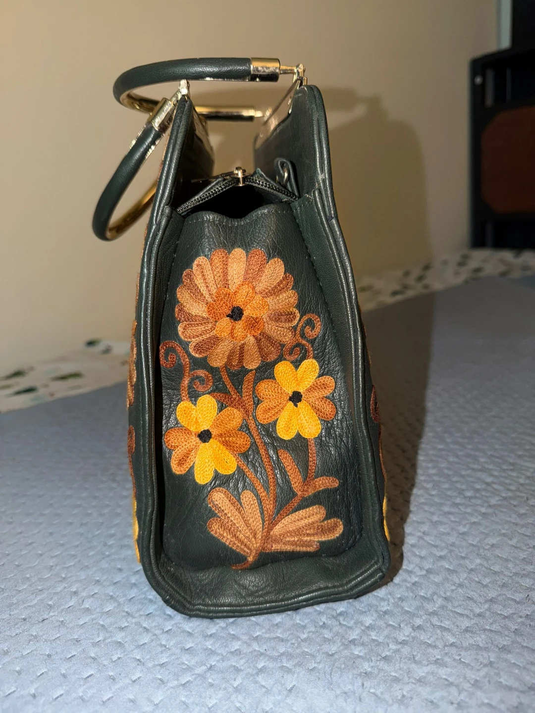 Leather Embroidered  Handbag - photo 5
