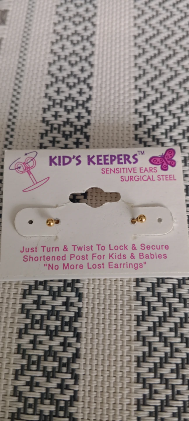 Kid's Keepers Surgical Steel Ball Stud for Sensitive Ears