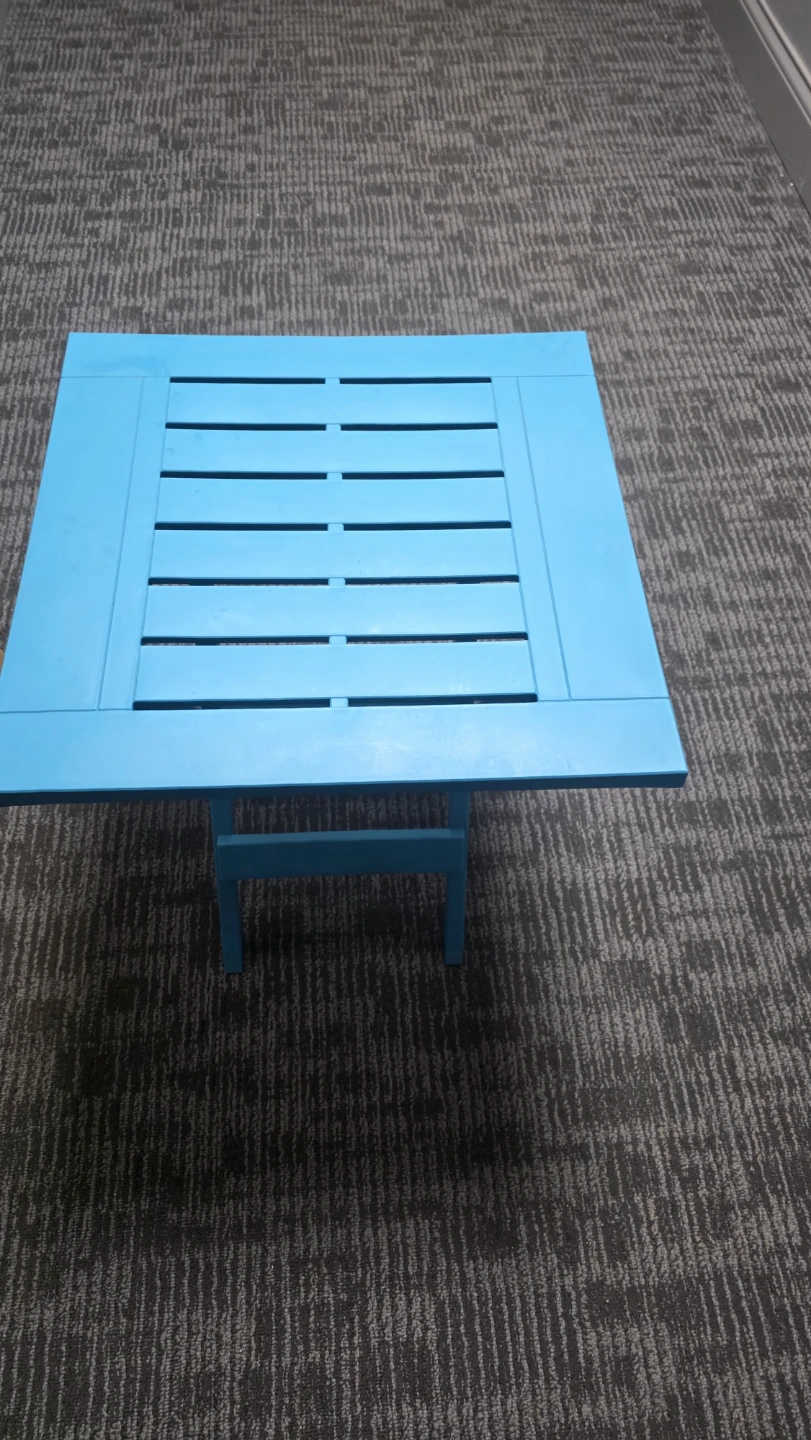 Blue plastic side table
