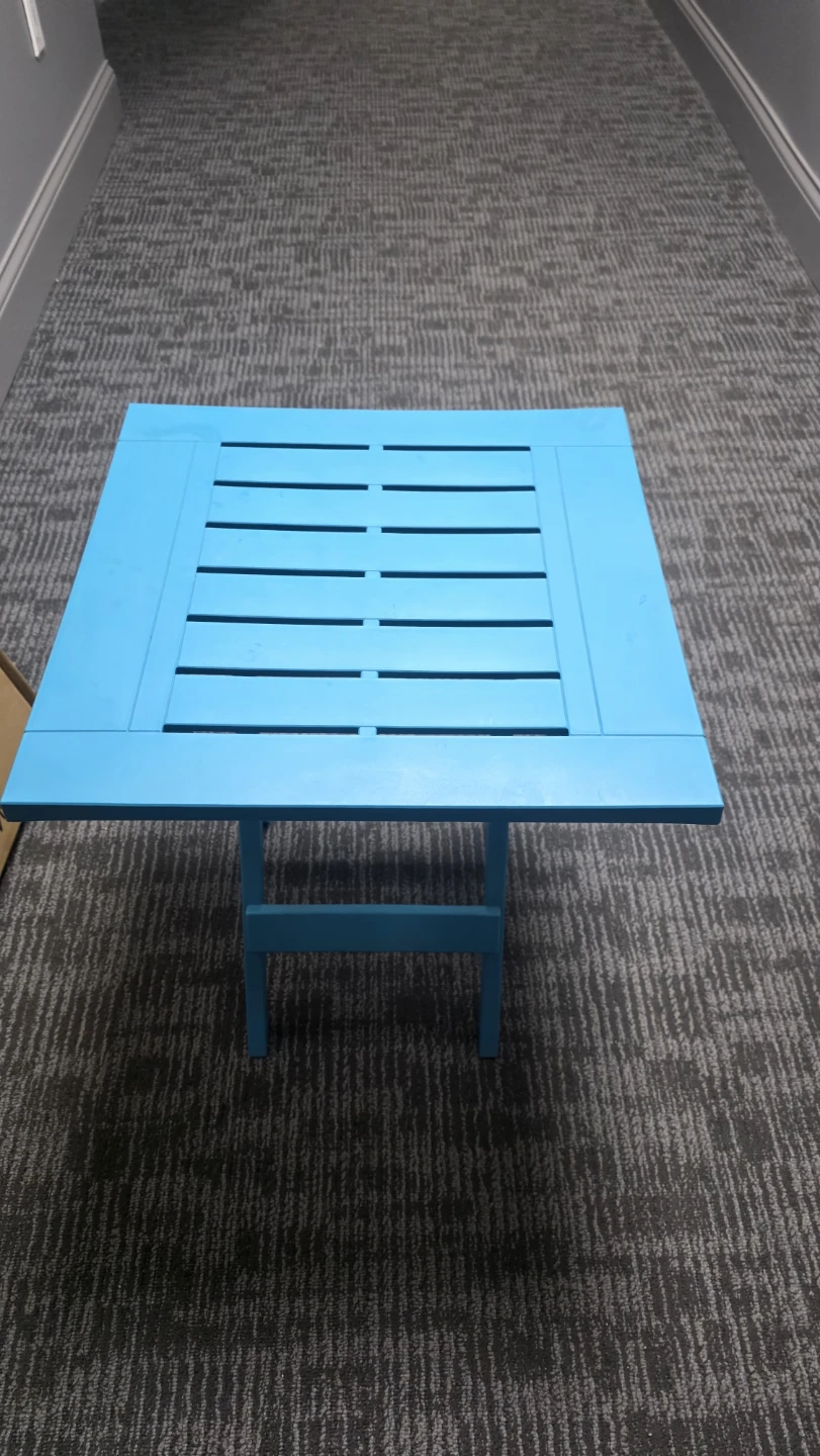 Blue plastic side table - photo 2