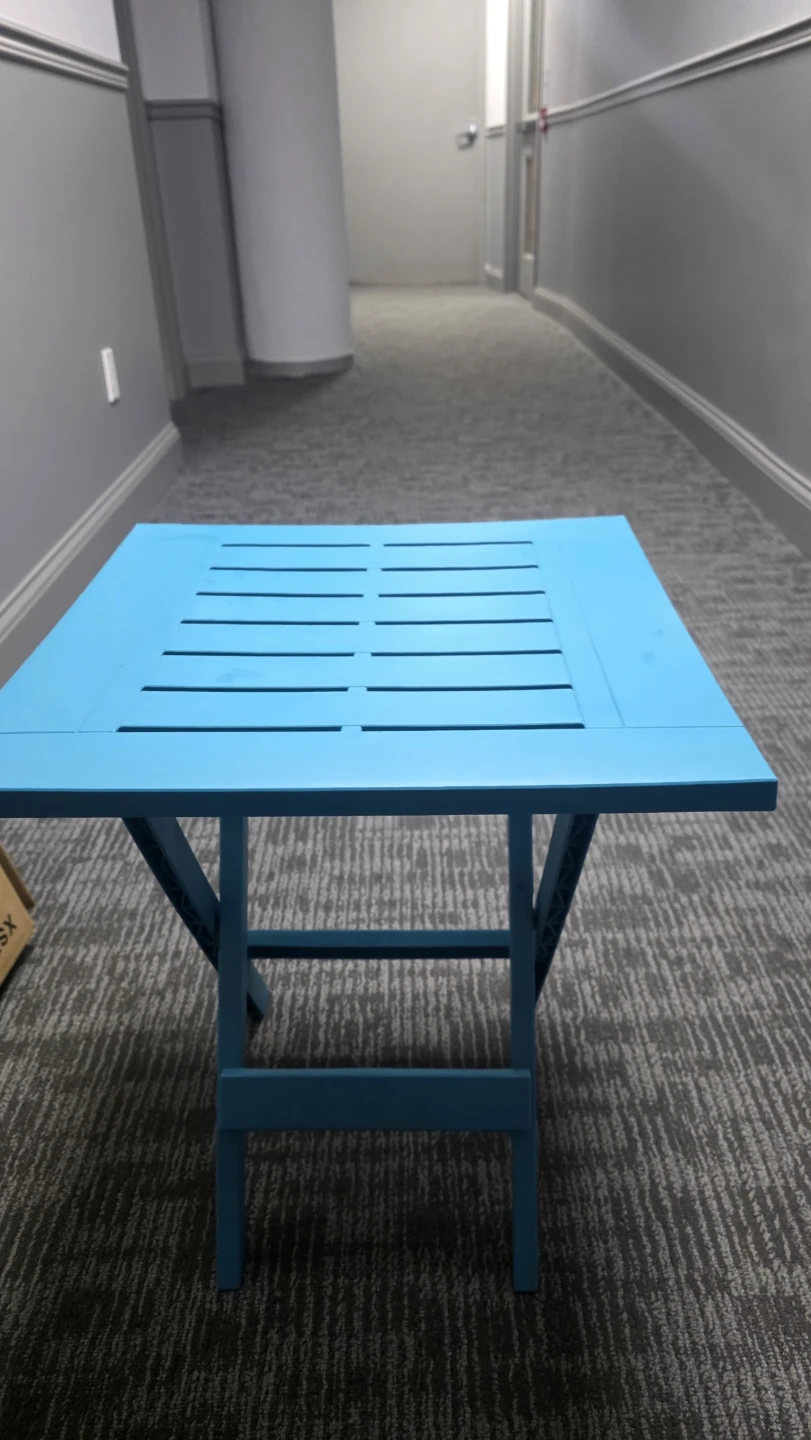 Blue plastic side table - photo 3