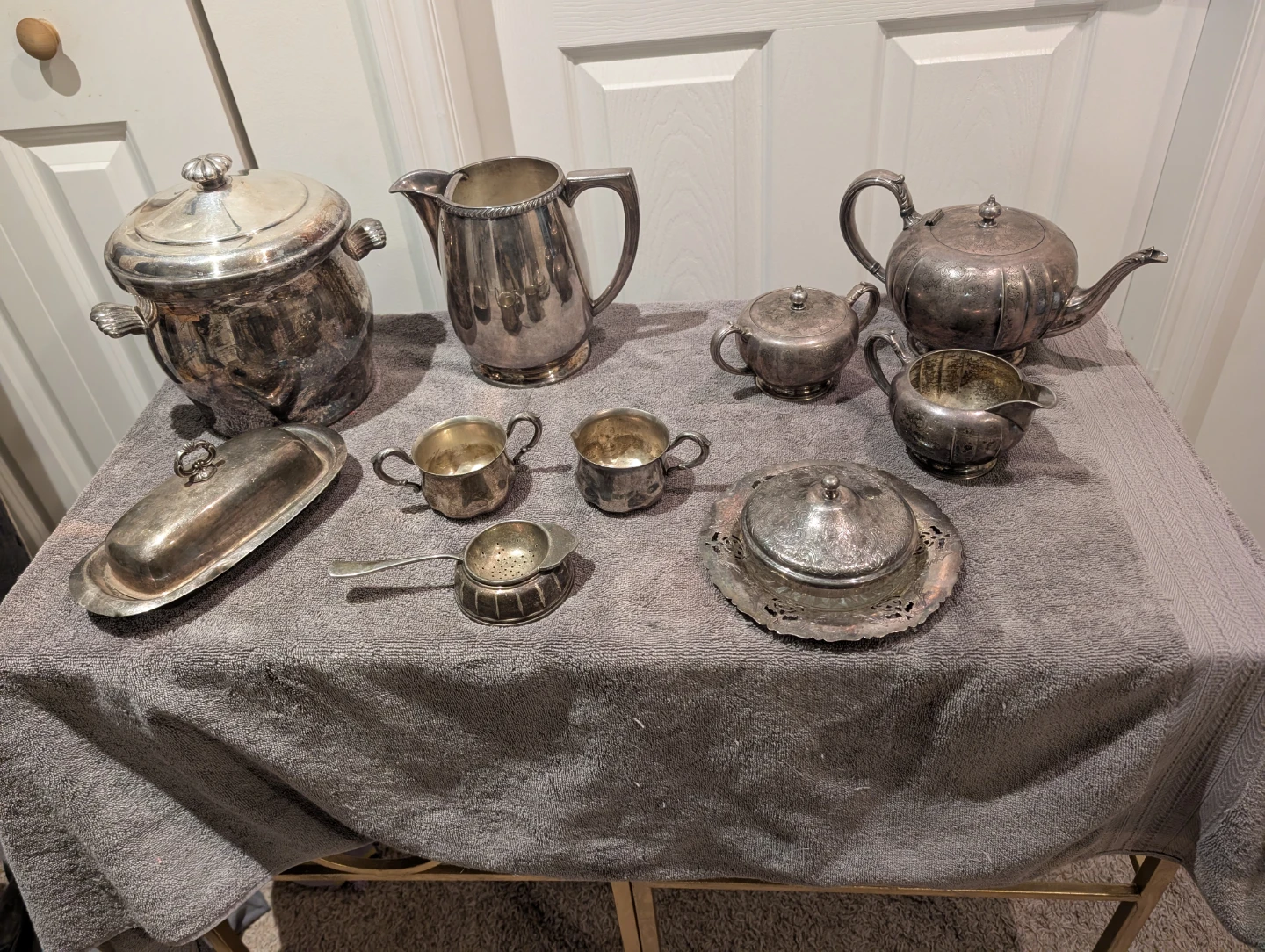 Large Vintage Silverplate Lot – Teapots, Serving Pieces & More