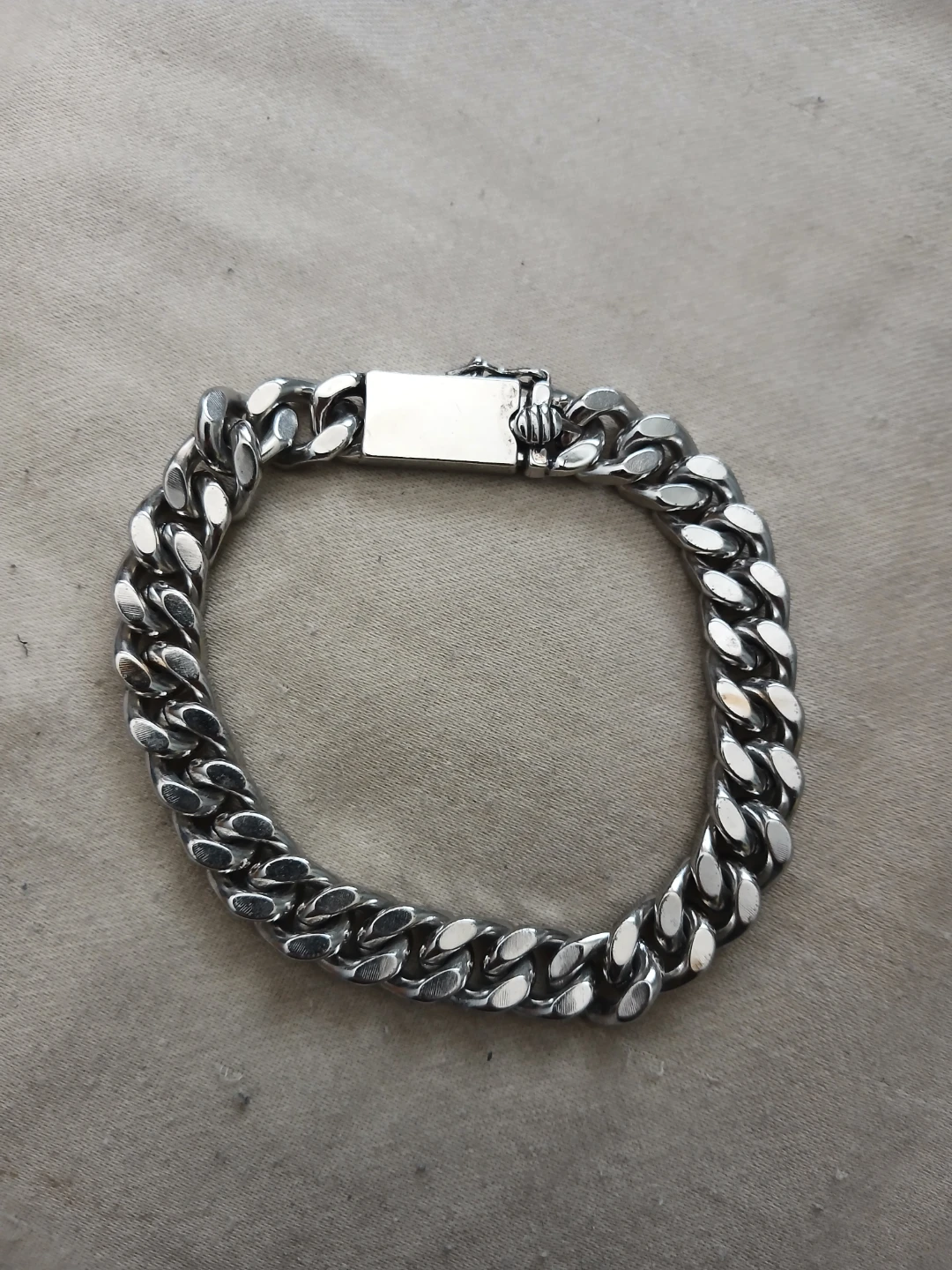 Platinum Plated Copper Cuban Link Chain Bracelet