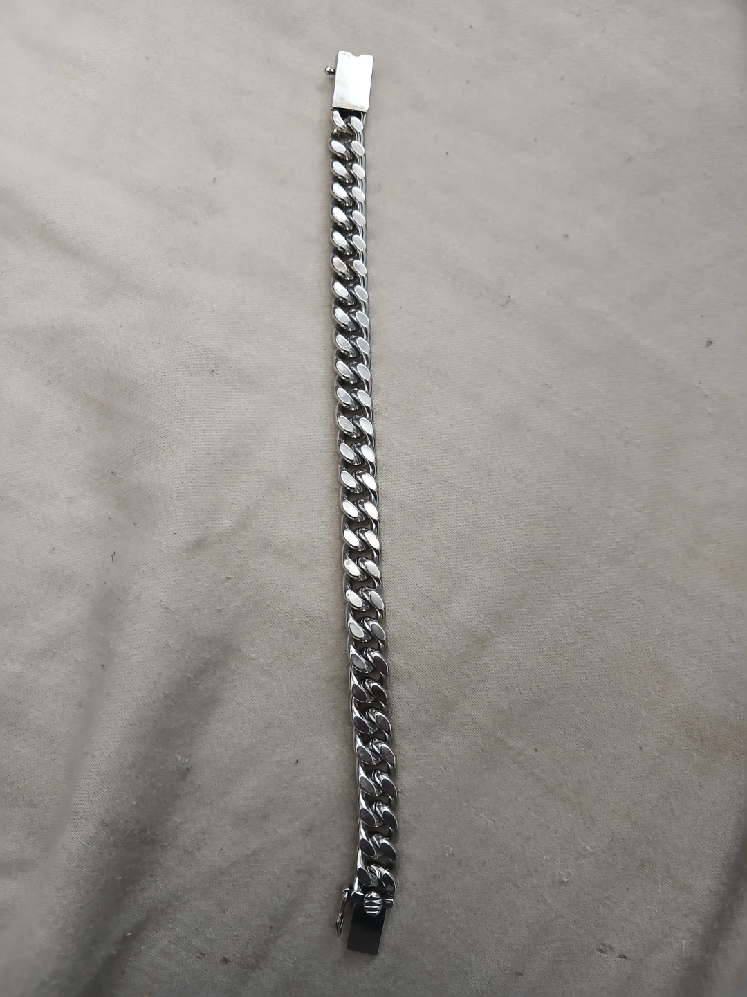 Platinum Plated Copper Cuban Link Chain Bracelet - photo 3