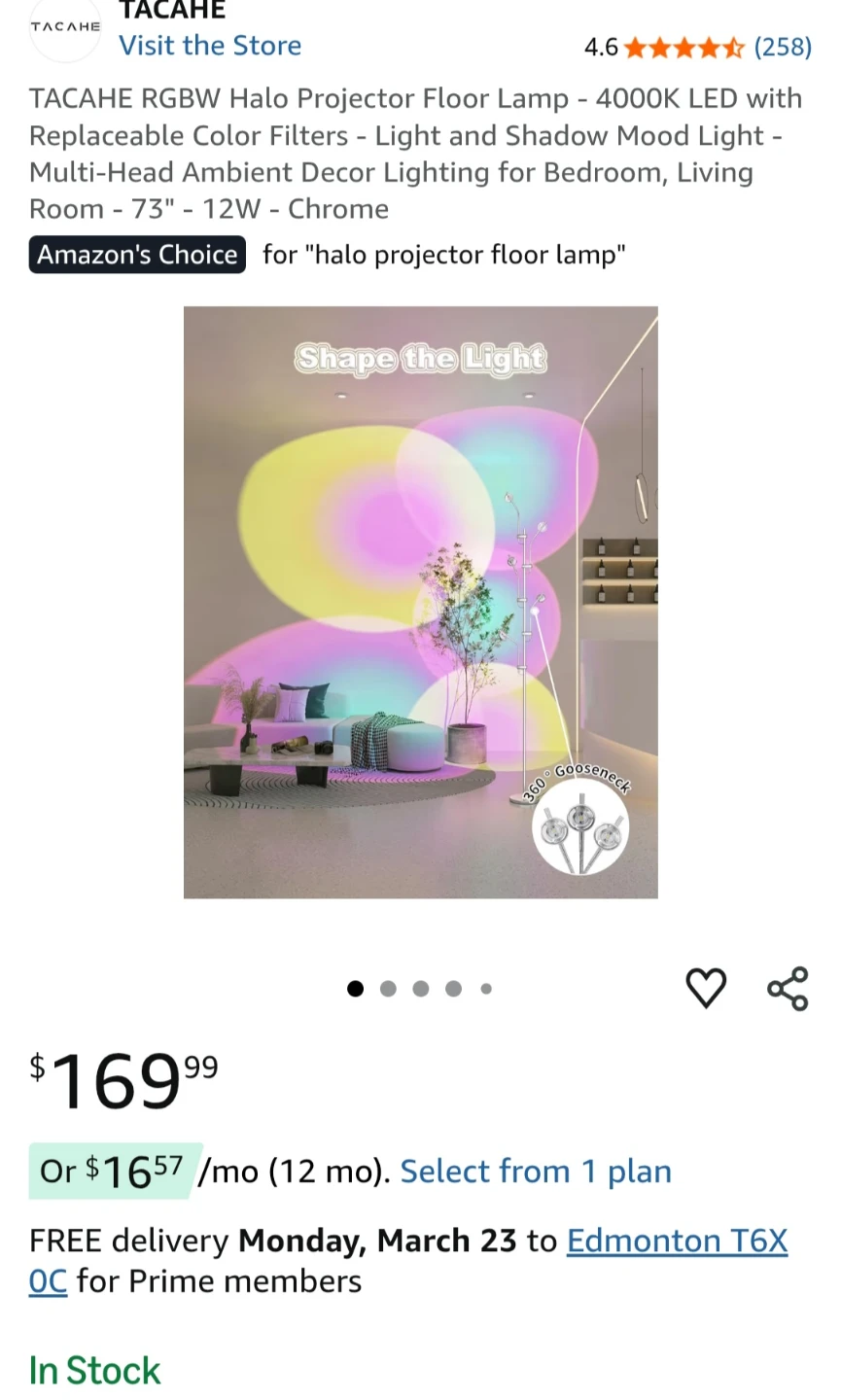 Halo projector floor lamp (New in box) - photo 2