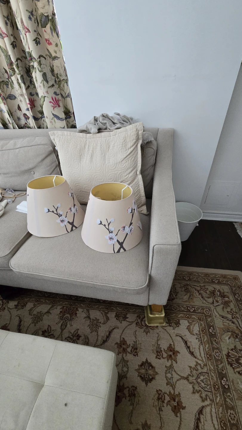Pair of IKEA Floral embroidered Lampshades