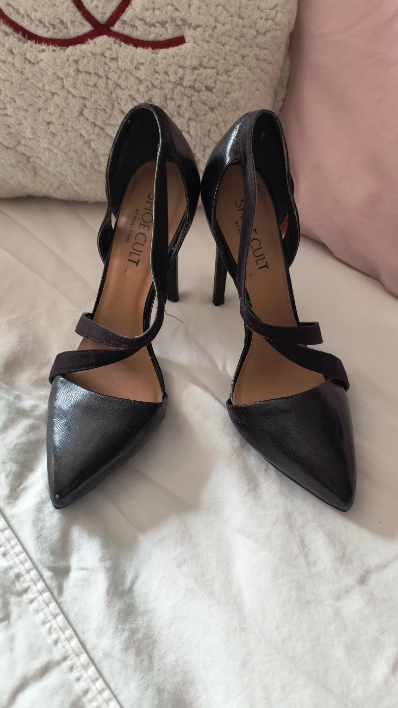 SHOE CULT by Jeffrey Campbell Black Suede Wedge Boots