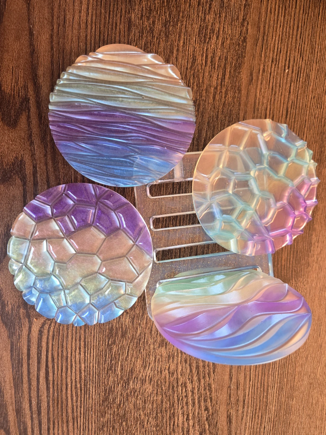 Iridescent Coaster Set with Holder - photo 4