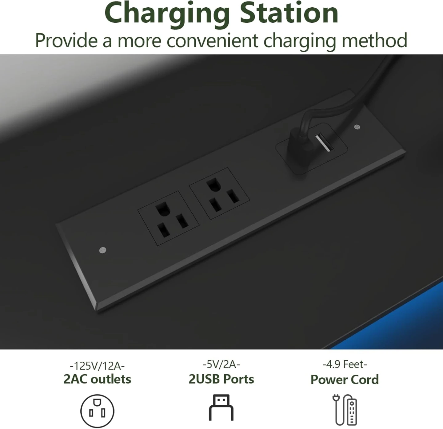Black 6-Drawer Dresser with Built-in Charging Station - photo 4