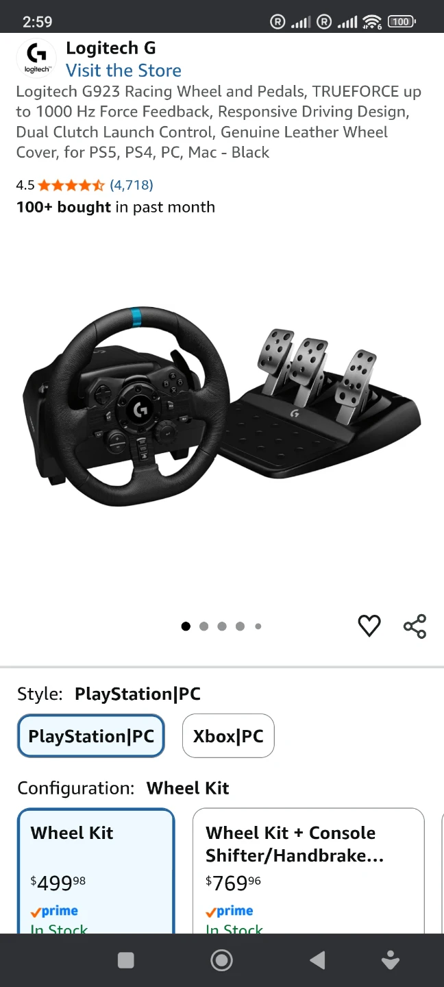 Sealed unopened Logitech G923 Racing Wheel and Shifter Set