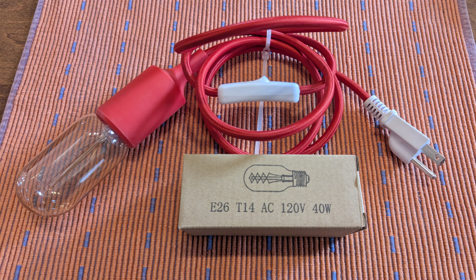 6' Interior Hanging Fabric Cable Light with Switch, Edison Bulb