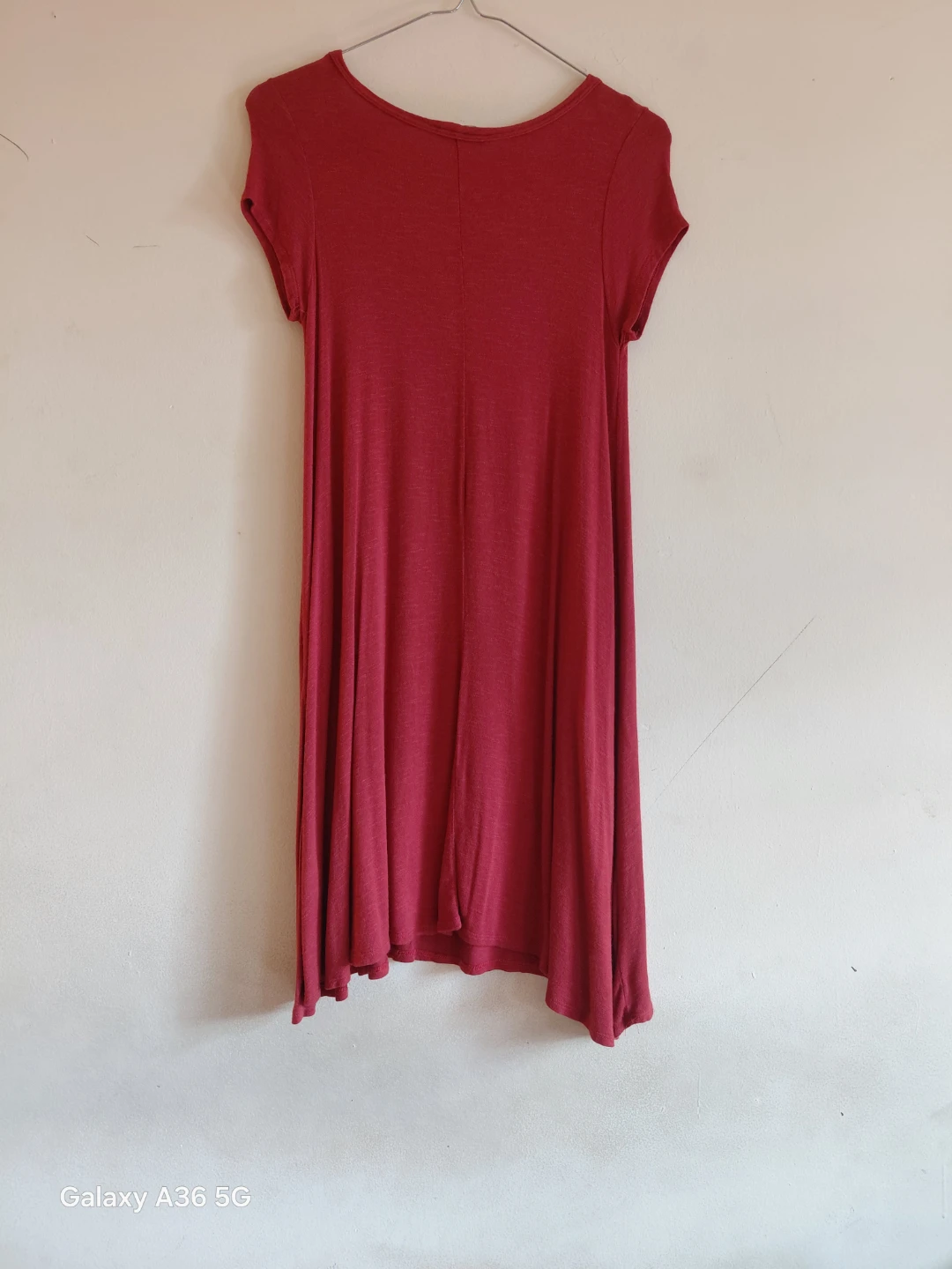 Red T-Shirt Dress with Necklace - photo 3