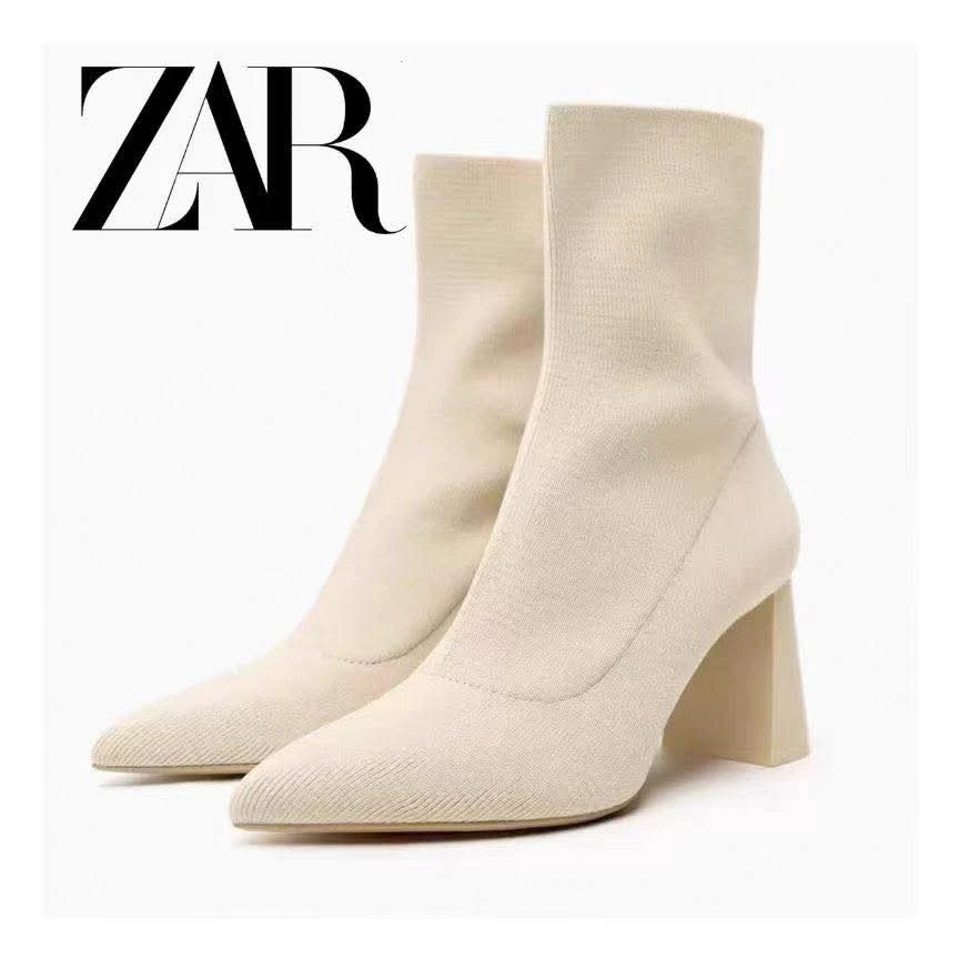 Zara Cream Knit Sock Boots - photo 3