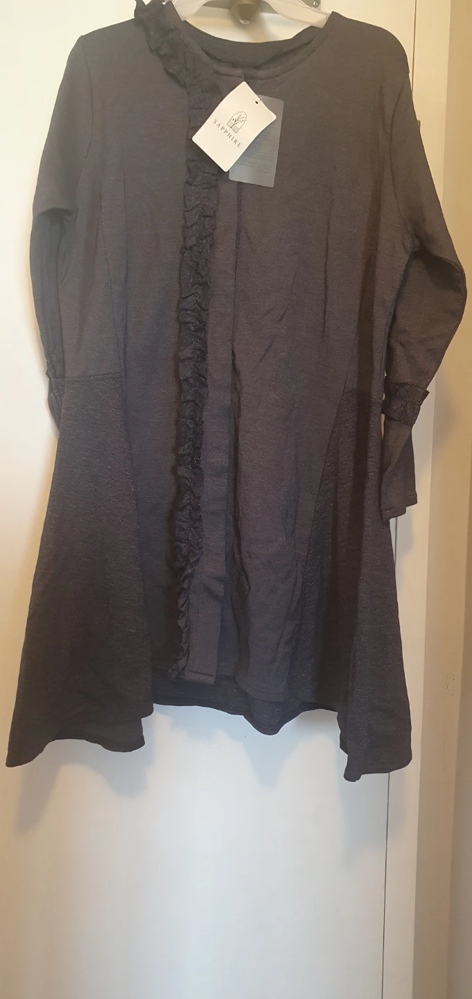 🥕Sapphire Women's Grey Long Sleeve Ruffle Top