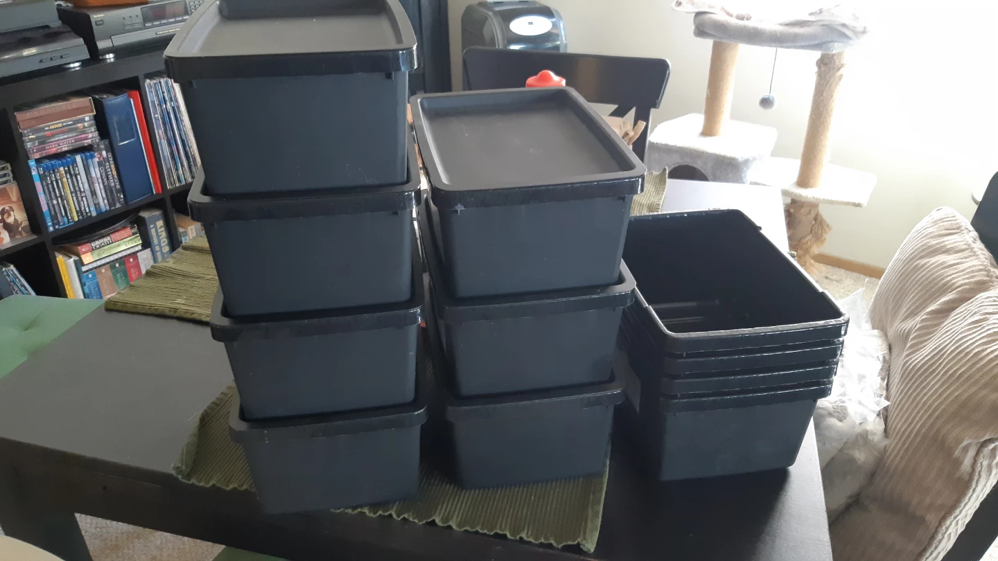 Ikea black storage bins